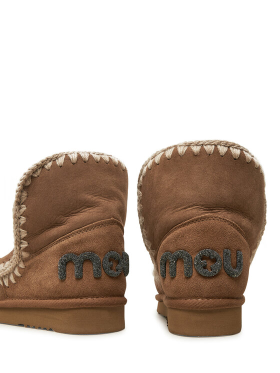 Mou Mou Śniegowce Eskimo 18 Glitter Logo FW101050A Brązowy