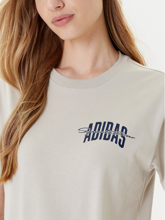 adidas adidas T-shirt Collegiate Graphic JM4348 Bež Regular Fit