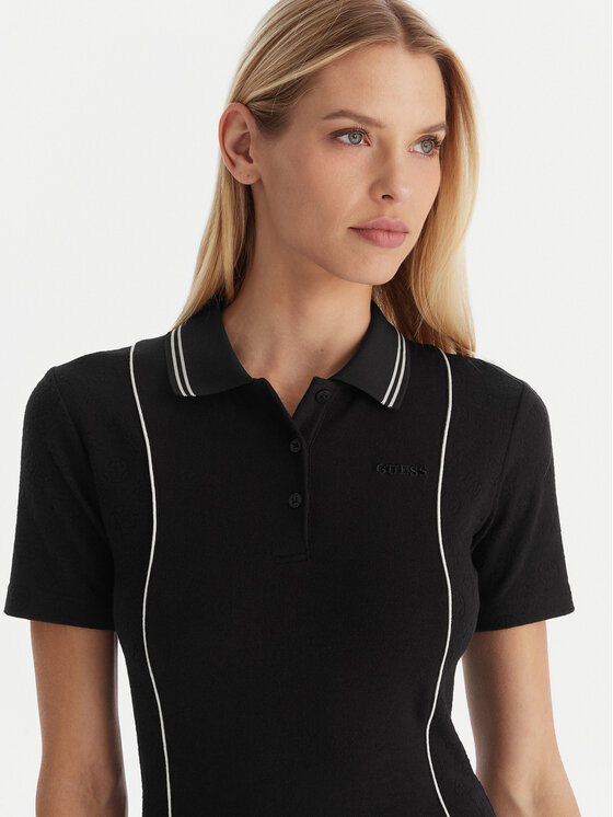 Guess Guess Pletena obleka V5YK00 KCX12 Črna Regular Fit