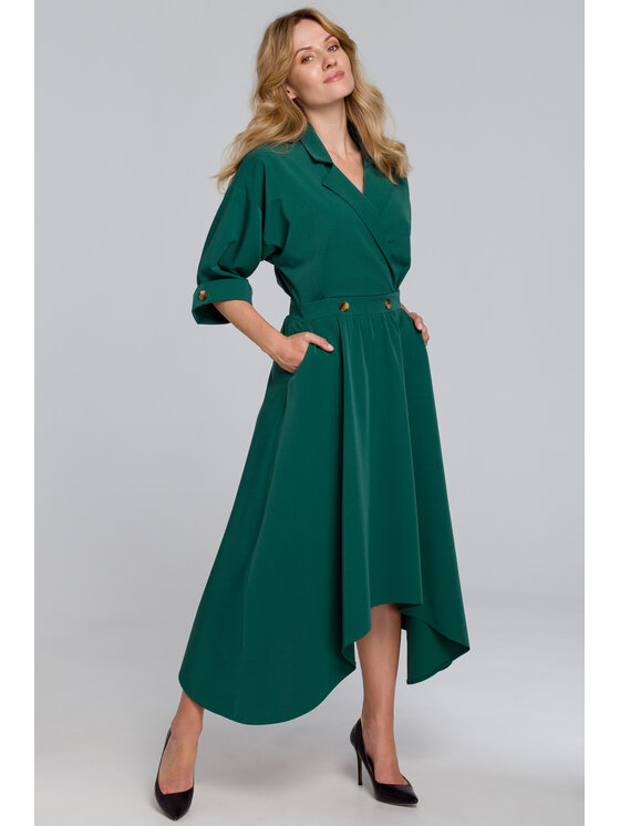 Makover Makover Večerné šaty K086 Zelená Regular Fit