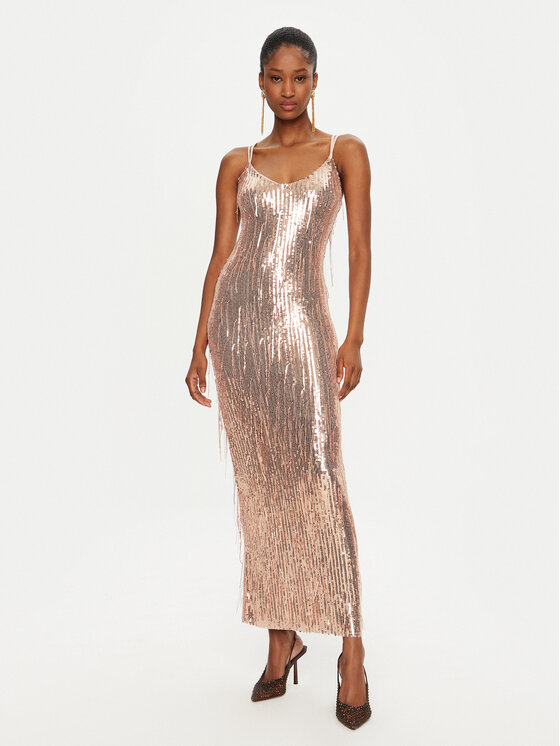 Rinascimento Rinascimento Večerní šaty CFC0121687003 Zlatá Regular Fit