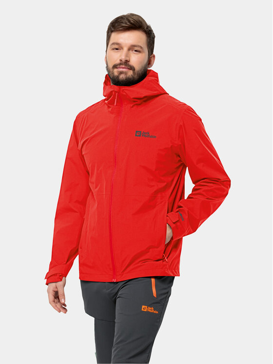 Jack Wolfskin Jack Wolfskin Neperšlampanti striukė Robury 2L Jkt 1116391 Raudona Regular Fit