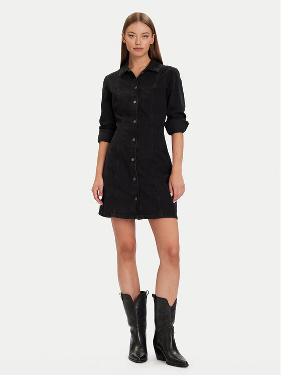 Guess Jeans Guess Jeans Džinsinė suknelė W5BK48 D0831 Juoda Slim Fit
