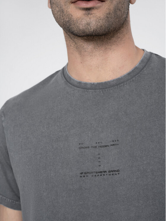 4F 4F Тишърт 4FSS23TTSHM296 Сив Regular Fit