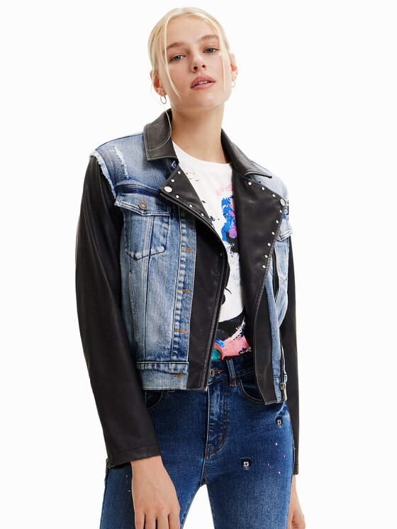 Desigual Desigual Džinsa jaka 23SWED49 Zils Regular Fit