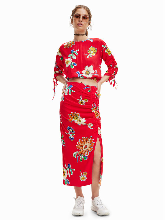 Desigual Desigual Suknja olovka Crimea 23SWFW22 Crvena Slim Fit