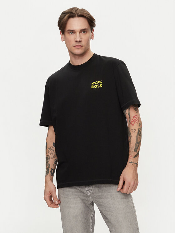 BOSS Boss T-shirt Te_Records 50515553 Crna Relaxed Fit