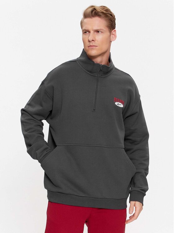 Reebok Mikina Archive Essentials IL8801 Sivá Regular Fit