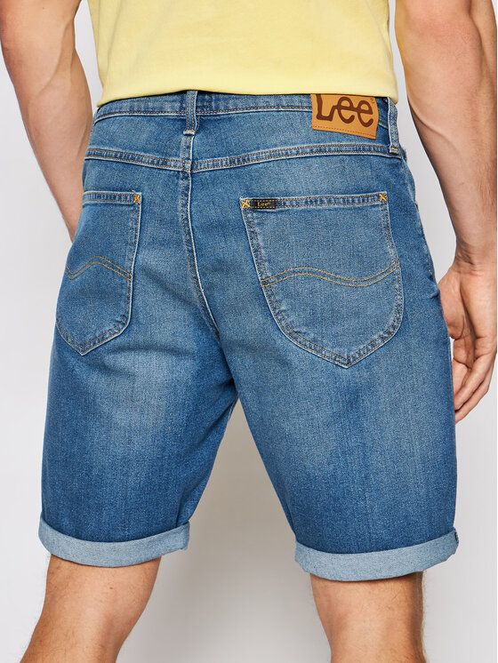 Lee Lee Szorty jeansowe 5 Pocket L73EMGTP 112120490 Niebieski Regular Fit