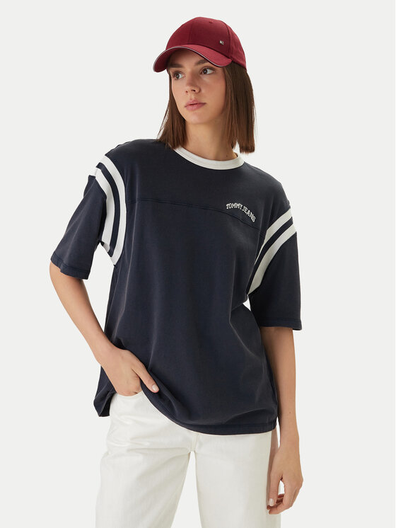 Tommy Jeans Tricou DW0DW22307 Bleumarin Oversize