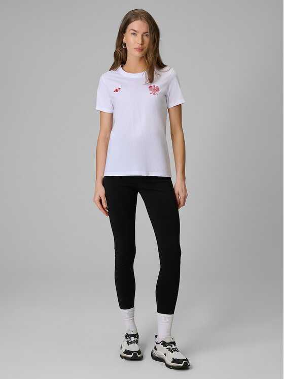 4F 4F T-Shirt 4FRMM00TTSHF2950-10S Biały Regular Fit