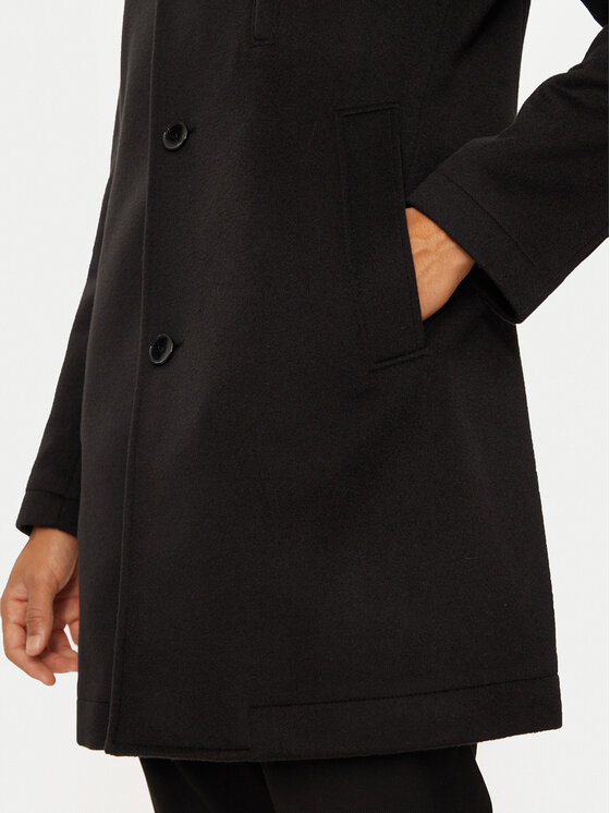 BOSS Boss Płaszcz wełniany H-Hyde 50525764 Czarny Slim Fit
