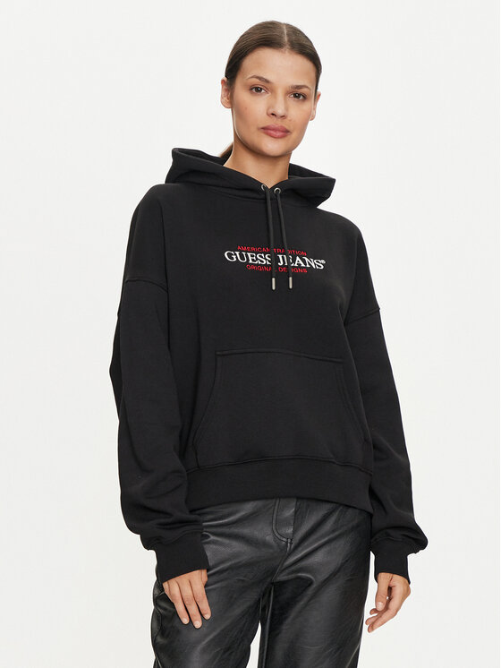 Guess Jeans Mikina W4YQ15 KC811 Čierna Regular Fit