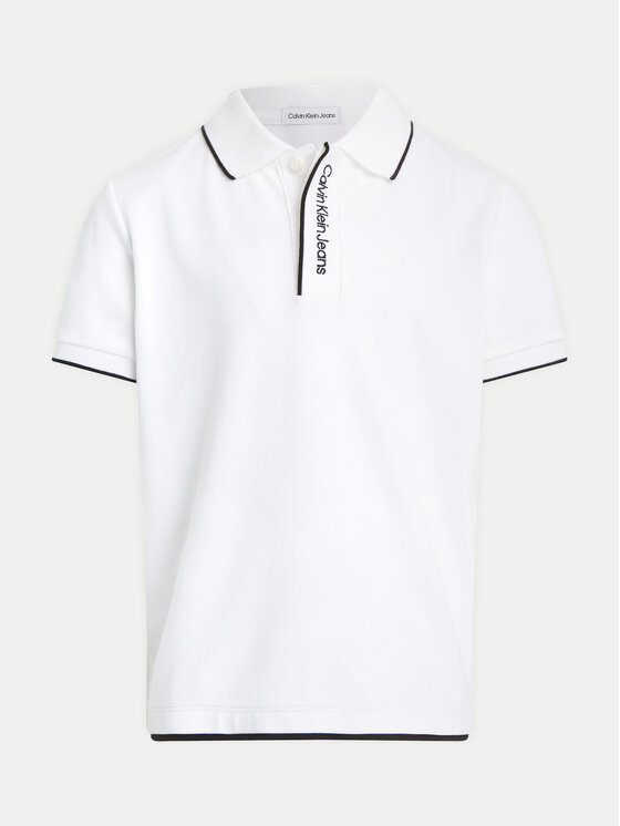 Calvin Klein Jeans Calvin Klein Jeans Polo Intarsia Logo IB0IB02071 Bianco Regular Fit