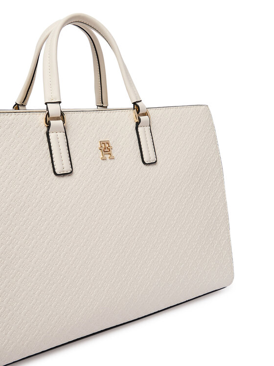 Tommy Hilfiger Tommy Hilfiger Torebka Th Daily Satchel Mono AW0AW18418 Écru