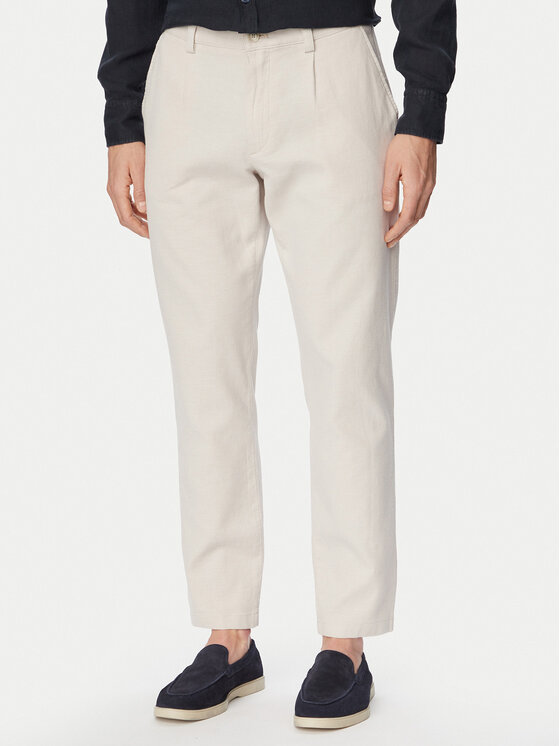 BOSS BOSS Chino kalhoty 50559158 Krémová Tapered Fit
