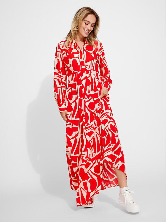 ONLY Robe chemise Helena 15315463 Rouge Loose Fit Modivo