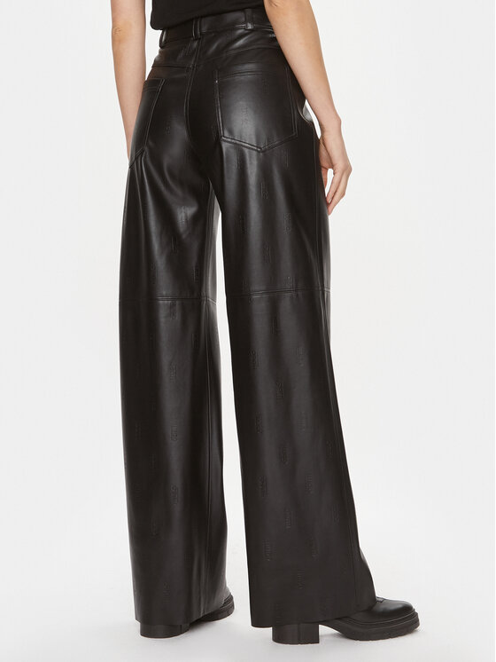 HUGO Hugo Pantaloni in similpelle Hugara-1 50493335 Nero Relaxed Fit