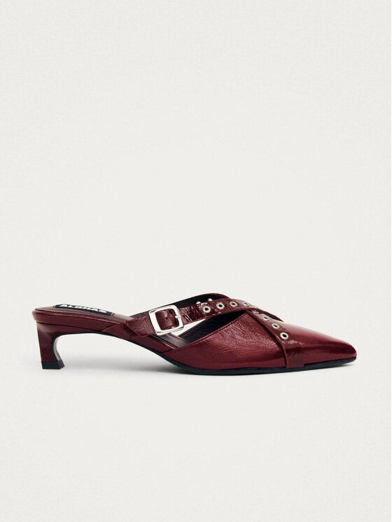 ALOHAS ALOHAS Sandały Zyra Onix Burgundy Leather Mules Bordowy