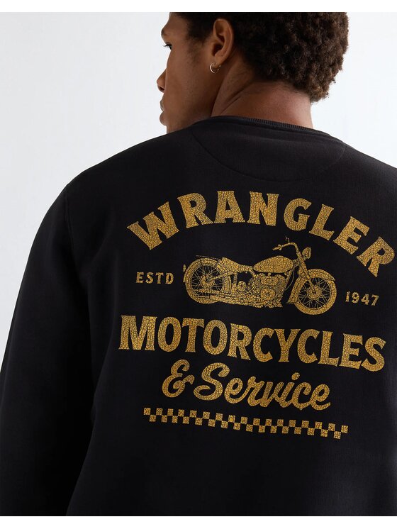 Wrangler Wrangler Bluza Americana Crew Czarny Regular Fit