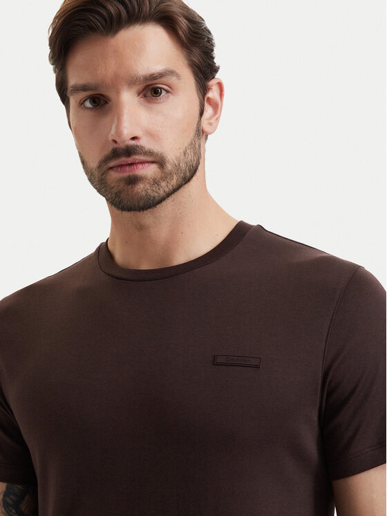 Calvin Klein Calvin Klein Tricou LV04LG222G Maro închis Slim Fit