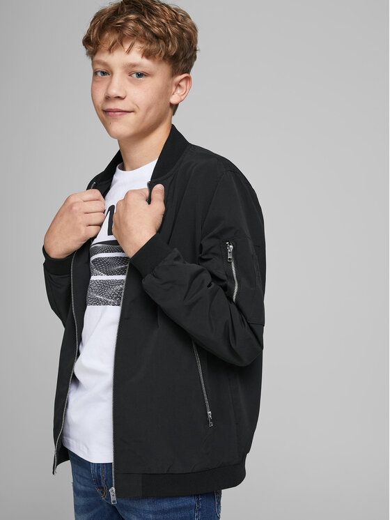 Jack & Jones Junior Jack & Jones Junior Яке бомбър Rush 12182385 Черен Regular Fit