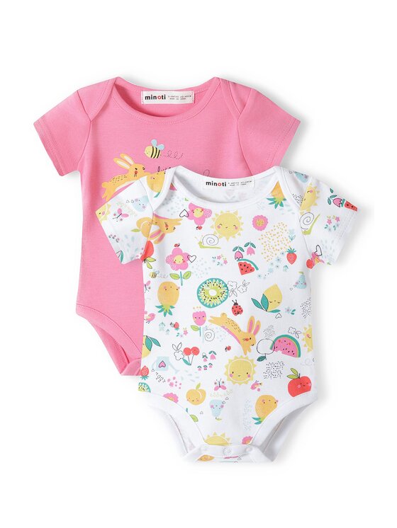 MINOTI MINOTI Komplet 2 par body dziecięcych tulip 7 Różowy Regular Fit