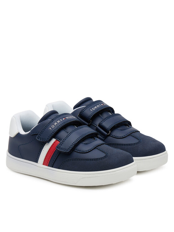 Tommy Hilfiger Tommy Hilfiger Tenisice Stripes Low Cut Lace Velcro Sneaker T1X9-33840-1269 S Tamnoplava