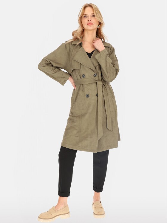 Perso Perso Kabát pro přechodné období BLE252325F Khaki Regular Fit