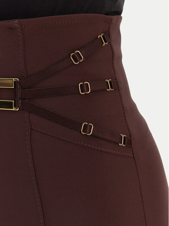 Elisabetta Franchi Elisabetta Franchi Bavlnené nohavice PA-158-61E2-V350 Hnedá Skinny Fit