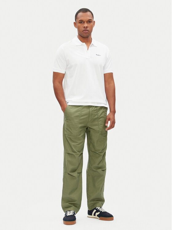 Pepe Jeans Pepe Jeans Тениска с яка и копчета Essential PM542298 Бял Regular Fit