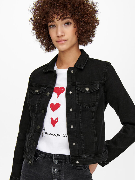 ONLY ONLY Giacca di jeans 15192447 Nero Regular Fit