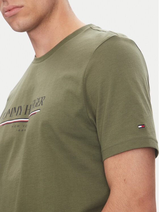 Tommy Hilfiger Tommy Hilfiger T-Shirt Brand Love MW0MW40324 Grün Regular Fit