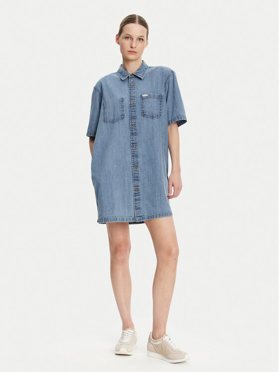 Guess Jeans Guess Jeans Džínové šaty W5GK99 D5M81 Modrá Regular Fit