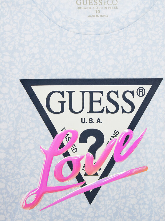 Guess Guess Tricou J5GI10 K6YW4 Albastru Regular Fit