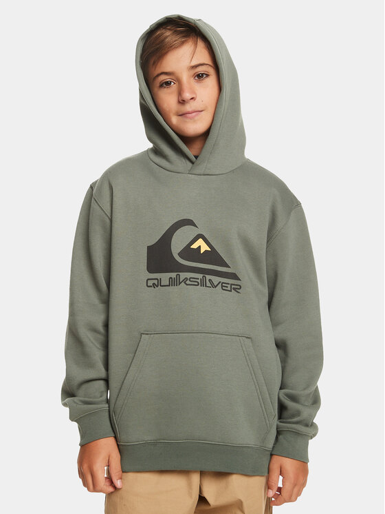 Quiksilver Džemperis ar kapuci Biglogoy Otlr EQBFT03720 Zaļš Regular Fit