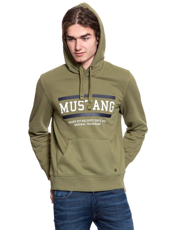 Mustang Mustang Felpa BENNET H LOGO Verde Regular Fit