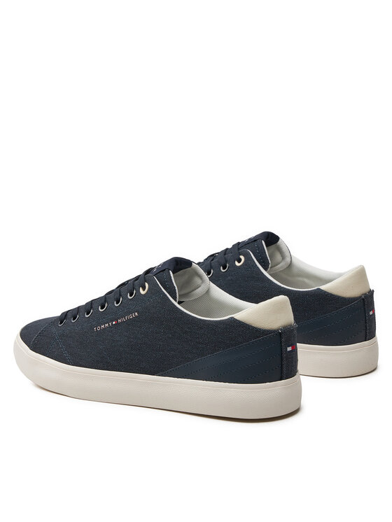 Tommy Hilfiger Sneakers aus Stoff Th Hi Vulc Low Summer Cvs FM0FM05056 Dunkelblau Modivo