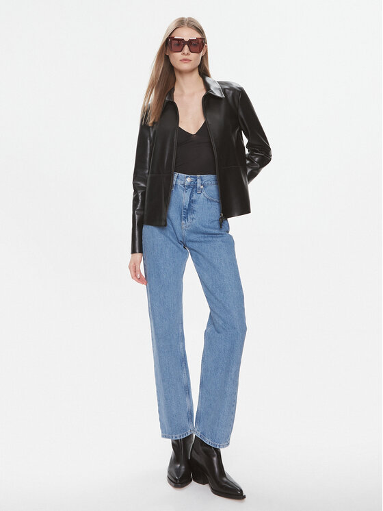 Calvin Klein Calvin Klein Dirbtinės odos striukė K20K206311 Juoda Relaxed Fit