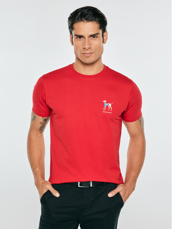 BIG STAR BIG STAR T-Shirt TARON Czerwony Basic Fit