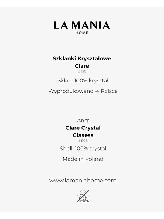 La Mania La Mania Szklanka Clare Bezbarwny