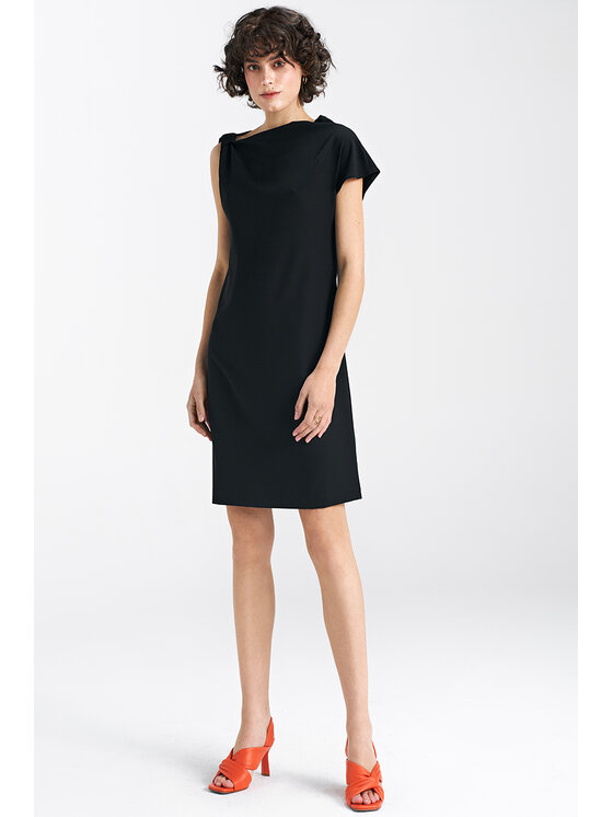 NIFE NIFE Večerní šaty S224black Černá Regular Fit