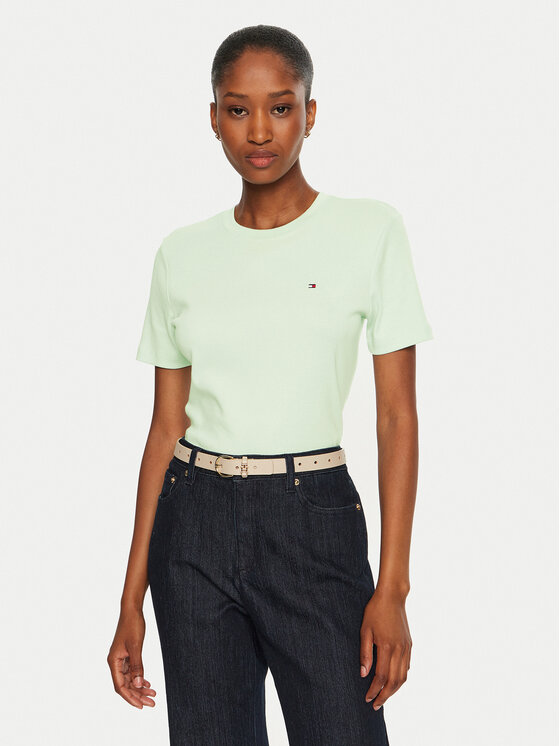 Tommy Hilfiger Tommy Hilfiger T-shirt WW0WW40587 Verde Slim Fit
