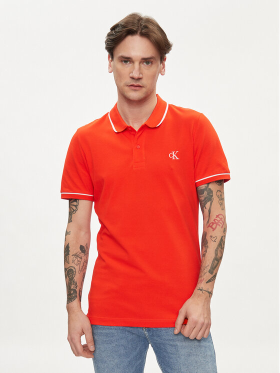 Calvin Klein Jeans Polokošeľa J30J315603 Červená Slim Fit