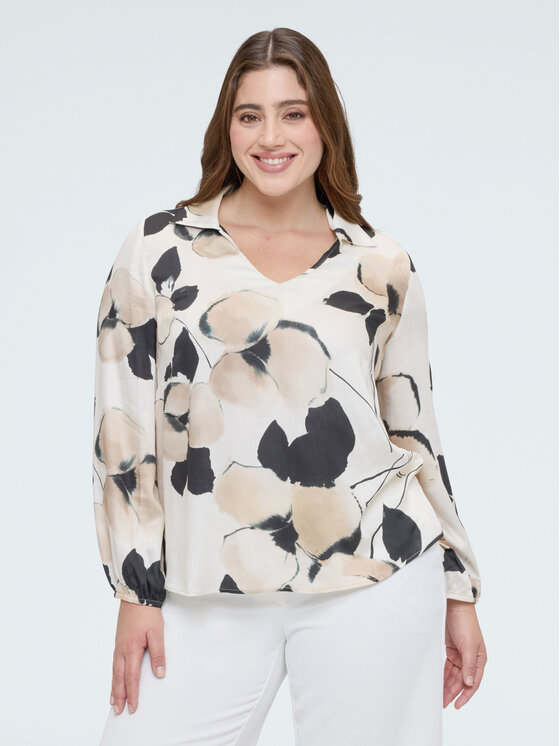 Fiorella Rubino Fiorella Rubino Bluzka 2099T002485N0R2 Biały A-Line Fit