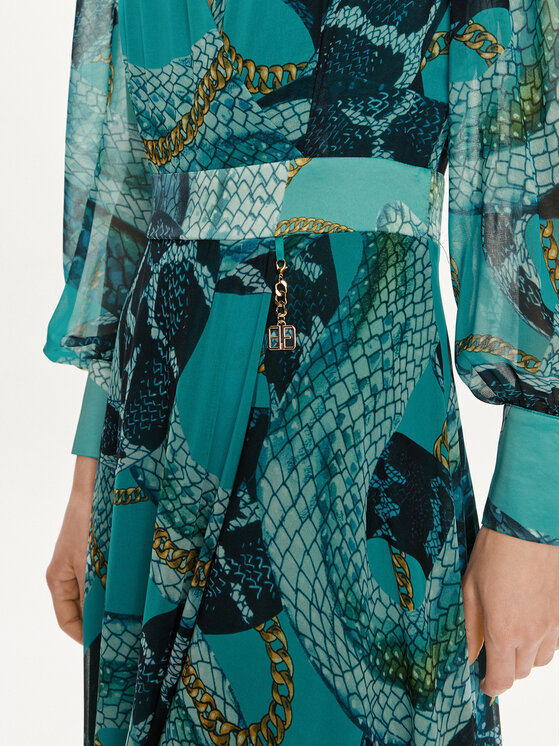 Fracomina Fracomina Sommerkleid FQ24SD3017W412N4 Türkisfarben Regular Fit