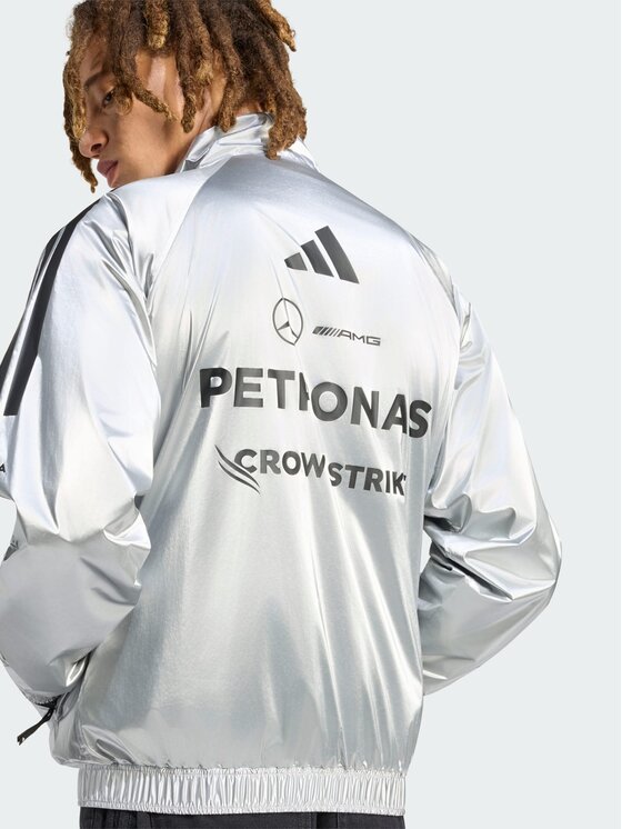 adidas adidas Kurtka przejściowa 172249 Srebrny Oversize