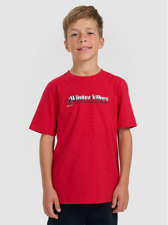 4F 4F T-Shirt APRES SKI Czerwony Regular Fit