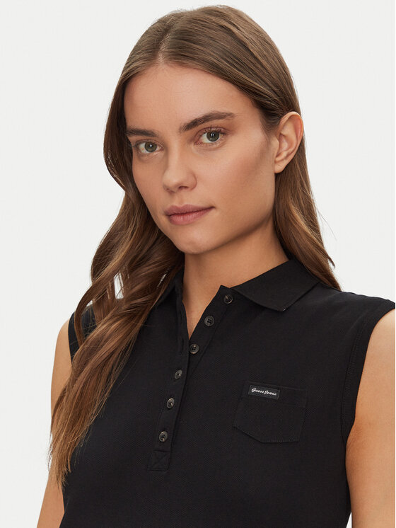 Guess Jeans Guess Jeans Polo marškinėliai W5GP24 KCYR1 Juoda Regular Fit
