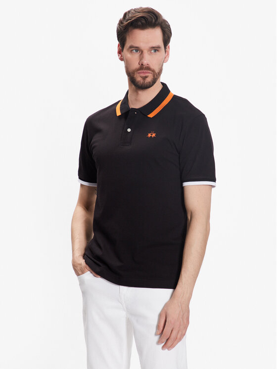 La Martina Polo Majica VMP006 PK001 Črna Slim Fit